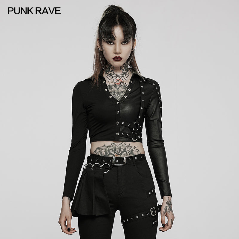 WT-721DQF Double Pullover T-shirt?-??Punk Rave Clothing