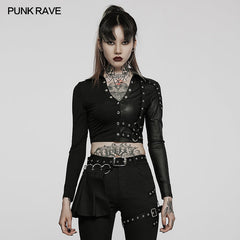 WT-721DQF Double Pullover T-shirt?-??Punk Rave Clothing