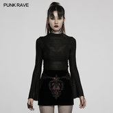 WT-739TCF Daily Gothic stripe T-shirt?-??Punk Rave Clothing