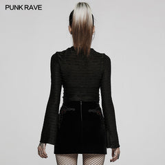 WT-739TCF Daily Gothic stripe T-shirt?-??Punk Rave Clothing