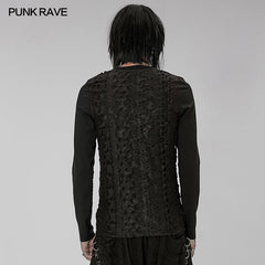 WT-753TCM Goth knitted printed long sleeve T-shirt?-??Punk Rave Clothing