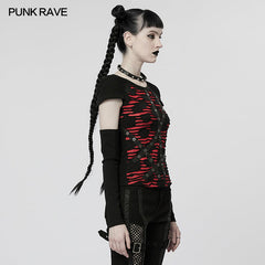 WT-754TCF Punk Seperated Sleeves T-shirt?-??Punk Rave Clothing