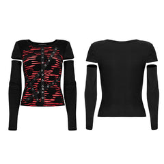 WT-754TCF Punk Seperated Sleeves T-shirt?-??Punk Rave Clothing