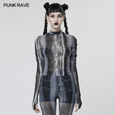 WT-755TCF The Post-apocalyptic Techwear Tight Mesh T-shirt?-??Punk Rave Clothing