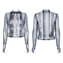 WT-755TCF The Post-apocalyptic Techwear Tight Mesh T-shirt?-??Punk Rave Clothing