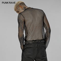 WT-756TCM Punk sexy gauze T-shirt?-??Punk Rave Clothing