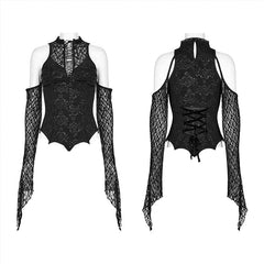 WT-758TCF Goth Sexy Lace T-shirt?-??Punk Rave Clothing