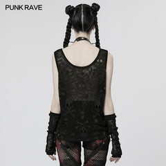 WT-759DQF PUNK Skull Tank Top?-??Punk Rave Clothing