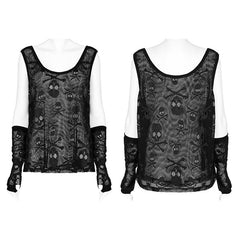WT-759DQF PUNK Skull Tank Top?-??Punk Rave Clothing
