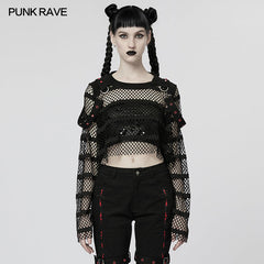 WT-761TCF Punk Loose Mesh T-shirt?-??Punk Rave Clothing