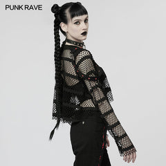 WT-761TCF Punk Loose Mesh T-shirt?-??Punk Rave Clothing