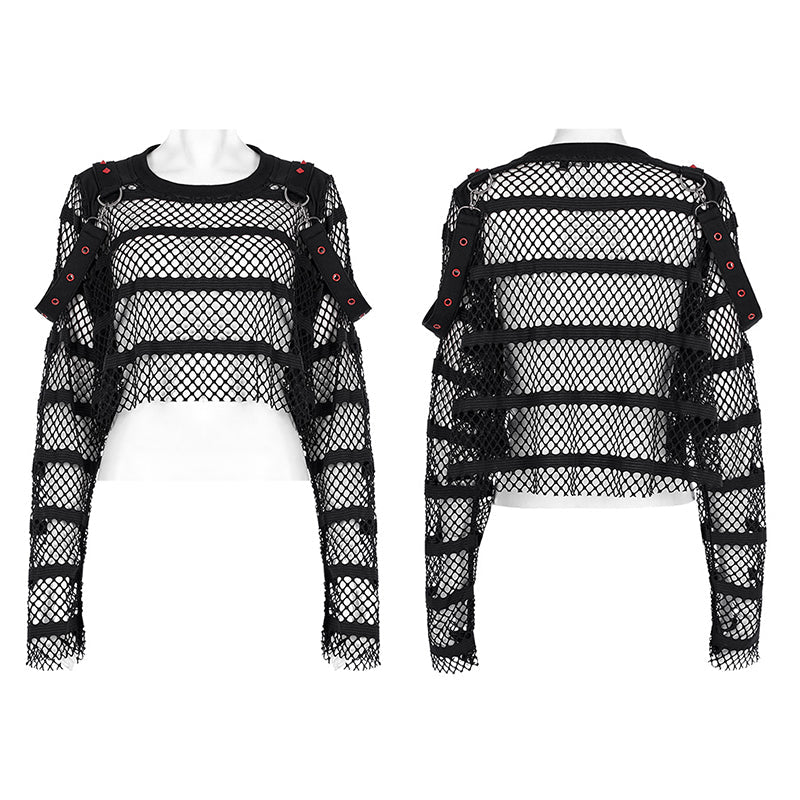 WT-761TCF Punk Loose Mesh T-shirt?-??Punk Rave Clothing