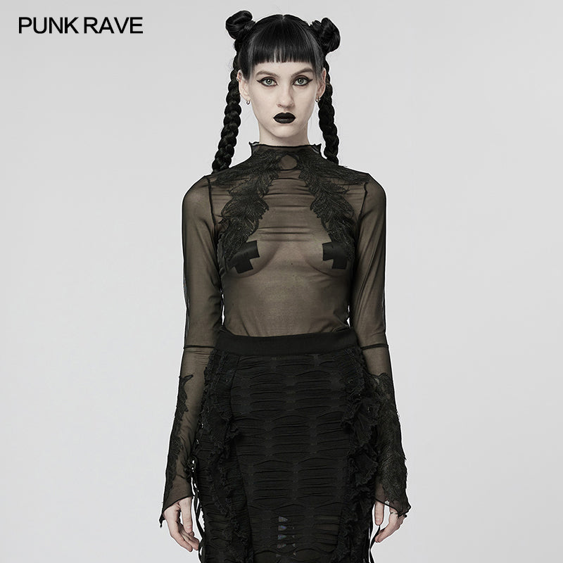 WT-766TCF Goth Feather Decal Undercoat?-??Punk Rave Clothing