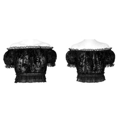 WT-775TDF Gothic Sexy Flocking Mesh T-shirt?-??Punk Rave Clothing