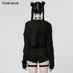 WT-776TCF Goth Splicing Long Sleeves T-shirt?-??Punk Rave Clothing