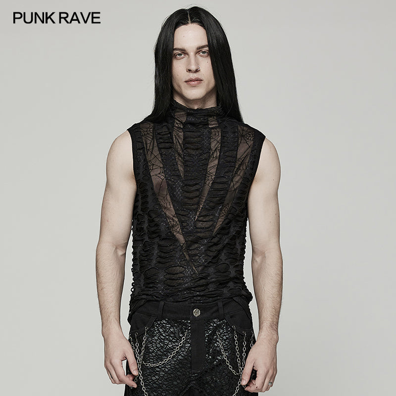 WT-777BXM Goth sharp teeth vest?-??Punk Rave Clothing