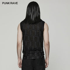 WT-777BXM Goth sharp teeth vest?-??Punk Rave Clothing