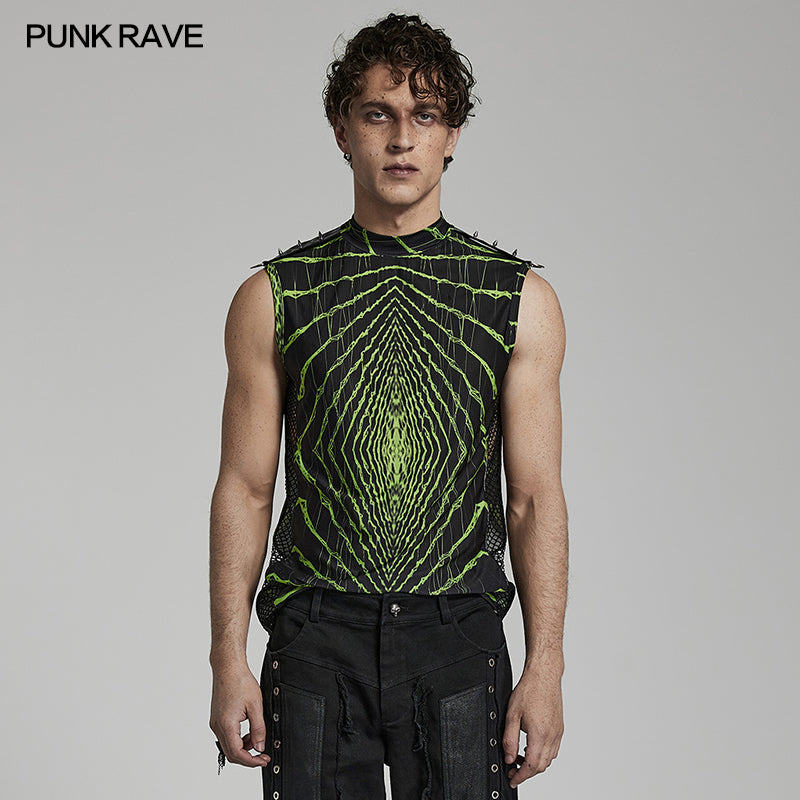 WT-781BXM Cyber printed vest?-??Punk Rave Clothing