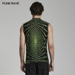 WT-781BXM Cyber printed vest?-??Punk Rave Clothing