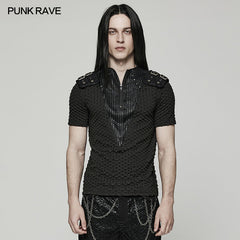 WT-787TDM Punk handsome short T-shirt?-??Punk Rave Clothing