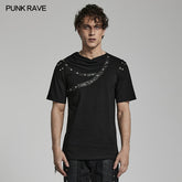 WT-792TDM Punk daily drop collar T-shirt?-??Punk Rave Clothing