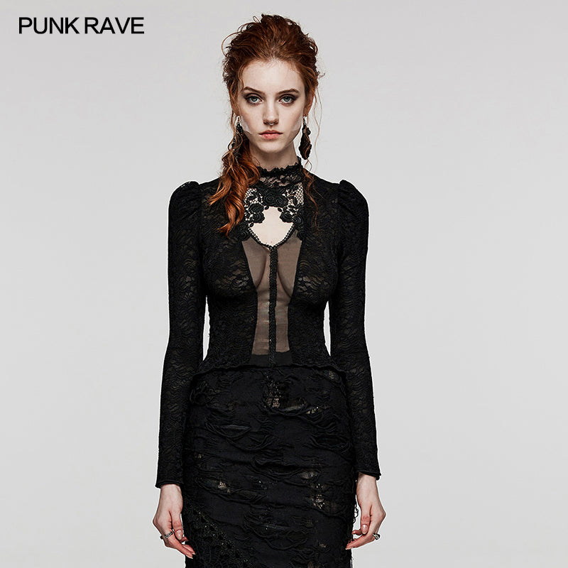 WT-809TCF Gothic Delicate standing collar Shirt?-??Punk Rave Clothing