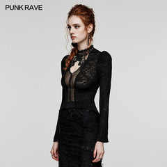 WT-809TCF Gothic Delicate standing collar Shirt?-??Punk Rave Clothing