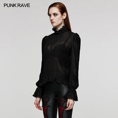 WT-816TCF Goth chiffon delicate lace Shirt?-??Punk Rave Clothing