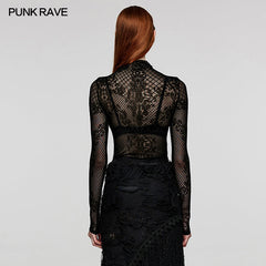 WT-832TCF Goth mystery mesh T-shirt?-??Punk Rave Clothing