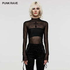 WT-840TCF Goth Sexy see-through T-Shirt?-??Punk Rave Clothing