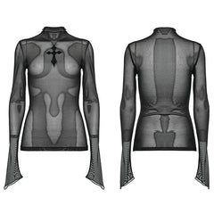 WT-840TCF Goth Sexy see-through T-Shirt?-??Punk Rave Clothing