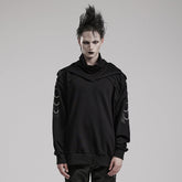 WT-844WYM Gothic Hooded Punk Sweater with Ring Accents?-??Punk Rave Clothing
