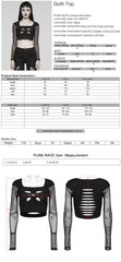 WT-850TCF Mesh Sleeve Cutout Gothic Crop Top Elegance?-??Punk Rave Clothing