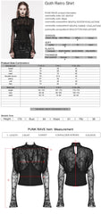WT-854TCF Victorian Lace Gothic Shirt Sheer Ruffled Long Sleeves?-??Punk Rave Clothing