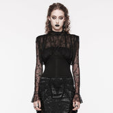WT-854TCF Victorian Lace Gothic Shirt Sheer Ruffled Long Sleeves?-??Punk Rave Clothing