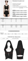 WT-856BXF Riveted Hooded Crop Punk Vest with Strappy Cutouts?-??Punk Rave Clothing