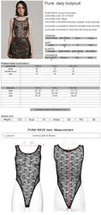 WT-871BXF Gothic Lace Mesh Bodysuit Sleek Punk Shirt Style?-??Punk Rave Clothing