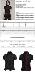WT-878TDF Ripped Black High-Collar Zippered Punk T-Shirt Women?-??Punk Rave Clothing