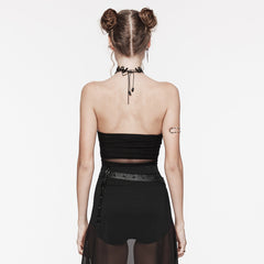 WT-881DDF Gothic Corset Skeleton Lace Mesh Strapless Bustier Top?-??Punk Rave Clothing