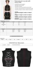 WT-883BXF Gothic Lace-Up Punk Vest with Stand Collar Design?-??Punk Rave Clothing