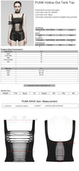 WT-884BXF Edgy black Cutout Tank Top Punk Shirts Statement Style?-??Punk Rave Clothing