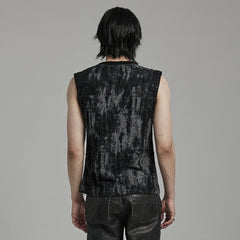 WT-887BXM Mens Gothic Grunge Sleeveless Distressed Tank Top?-??Punk Rave Clothing