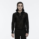 WT-890TCM Mens Gothic High Collar Lace Pattern T-Shirt?-??Punk Rave Clothing