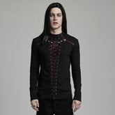 WT-896TCM Gothic Lace-Up Long Sleeve Punk T-Shirts for Men?-??Punk Rave Clothing