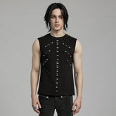 WT-899BXM Mens black Studded Gothic Punk Tank Top?-??Punk Rave Clothing