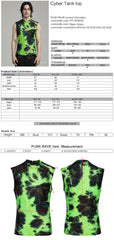 WT-903BXM Punk Shirts Neon Tie-Dye Sleeveless Edgy Rivet Accent Top