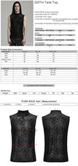 WT-909BXM Dark Elegance Sleeveless Gothic Pattern Shirt?-??Punk Rave Clothing