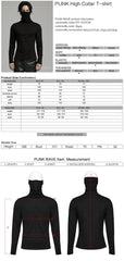 WT-910TCM Mens Punk High Collar Goth Masked T-Shirt black?-??Punk Rave Clothing