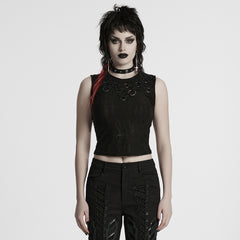 WT-920BXF Edgy Punk Vest with Eyelet and Ring Details