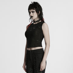 WT-920BXF Edgy Punk Vest with Eyelet and Ring Details